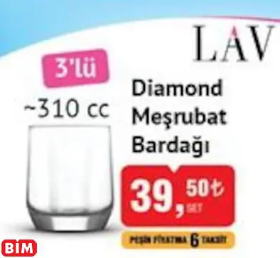 LAV DİAMOND MEŞRUBAT BARDAĞI ~310 CC LAV DİAMOND MEŞRUBAT BARDAĞI ~310 CC
